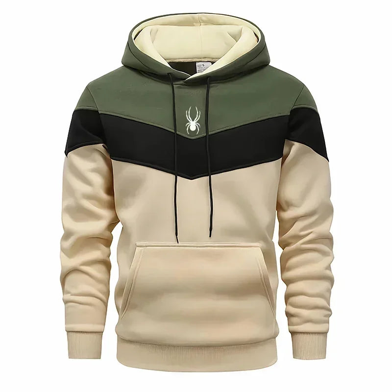 Sudadera casual para hombre de color tricolor, con capucha y pantalones deportivos, de alta calidad para uso diario y deportes.