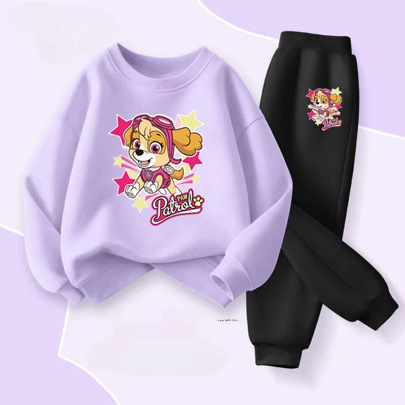 Conjunto de sudadera y pantalón para niños, de PAW Patrol, en colores de primavera y otoño, con capucha y diseño deportivo.