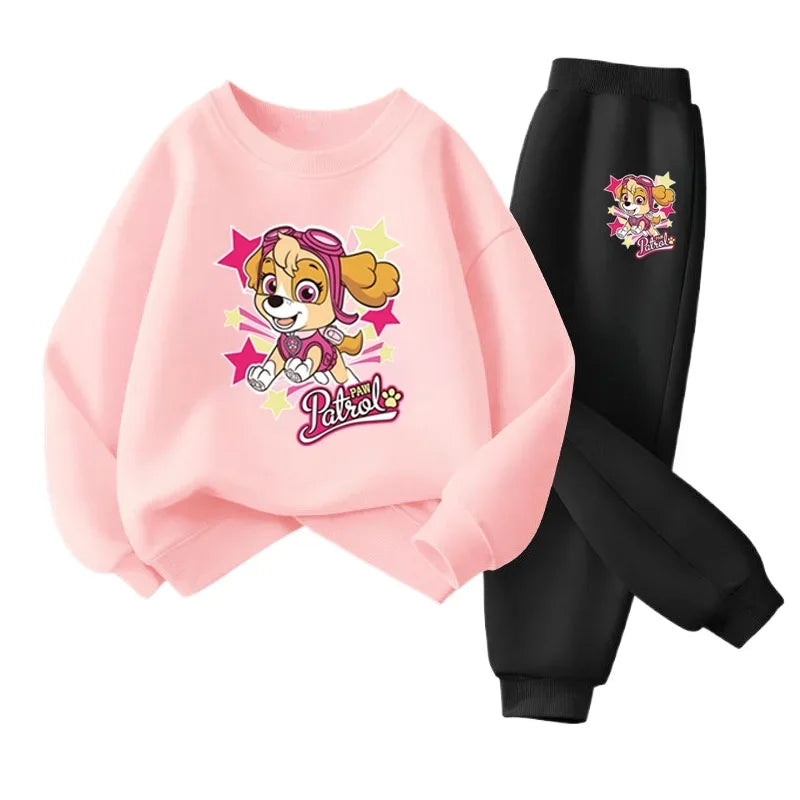 Conjunto de sudadera y pantalón para bebé niña PAW Patrol en colores de primavera y otoño, transpirable y cómodo para niños.