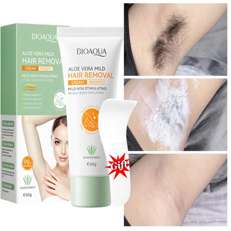 Crema depilatoria Dreamblue para áreas íntimas, elimina el vello de forma permanente y sin dolor en hombres y mujeres.