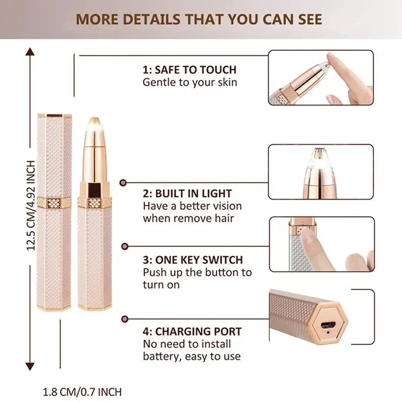 Afeitadora eléctrica 4 en 1 Dreamblue para cejas, cuerpo y rostro, tamaño mini, portátil y sin dolor para eliminar vello facial y corporal.