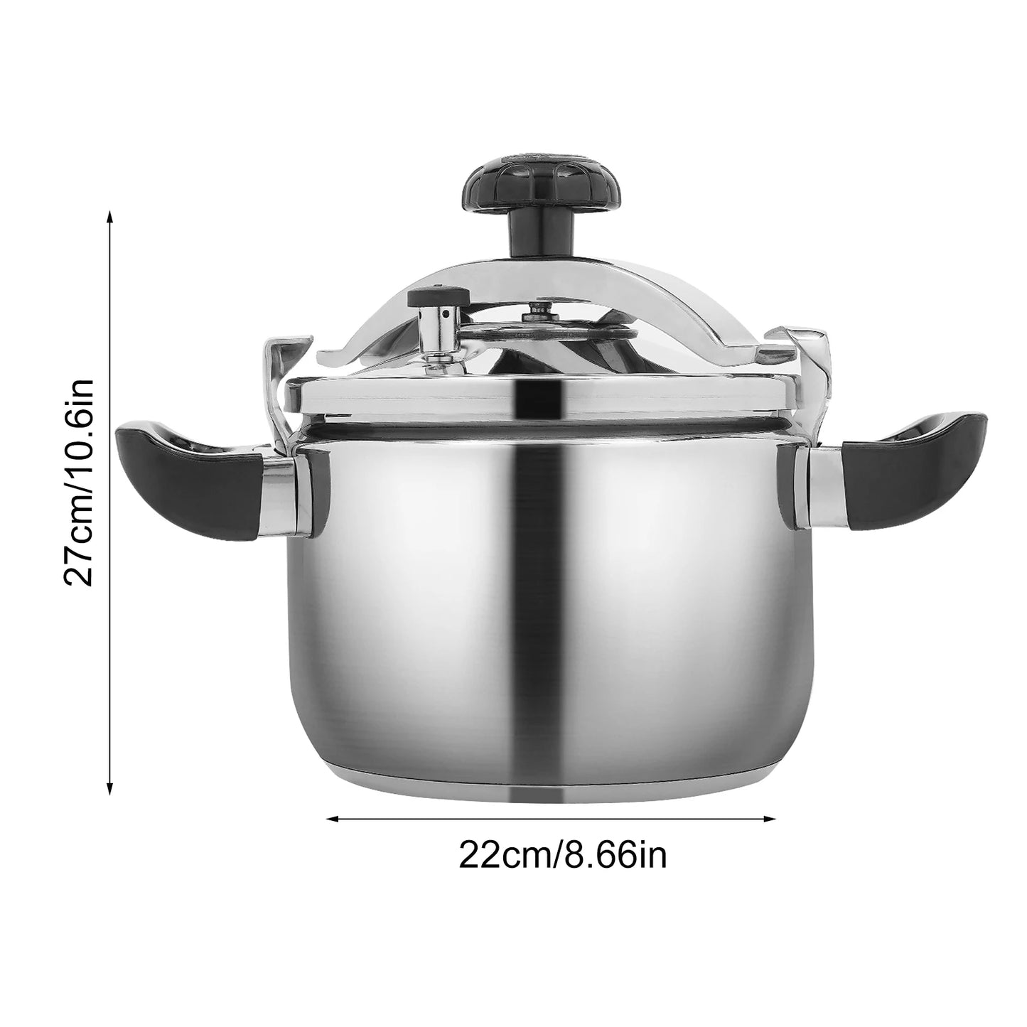 Olla de presión de acero inoxidable Dreamblue, capacidad de 5L, para cocina de fuego abierto e inducción, con válvula de 60 kPa