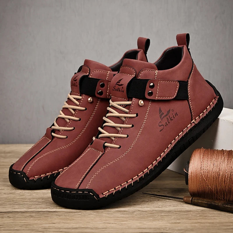Zapatos casuales de cuero para hombre Dreamblue 2024, diseño de zapatillas transpirables y botas cortas para exteriores.