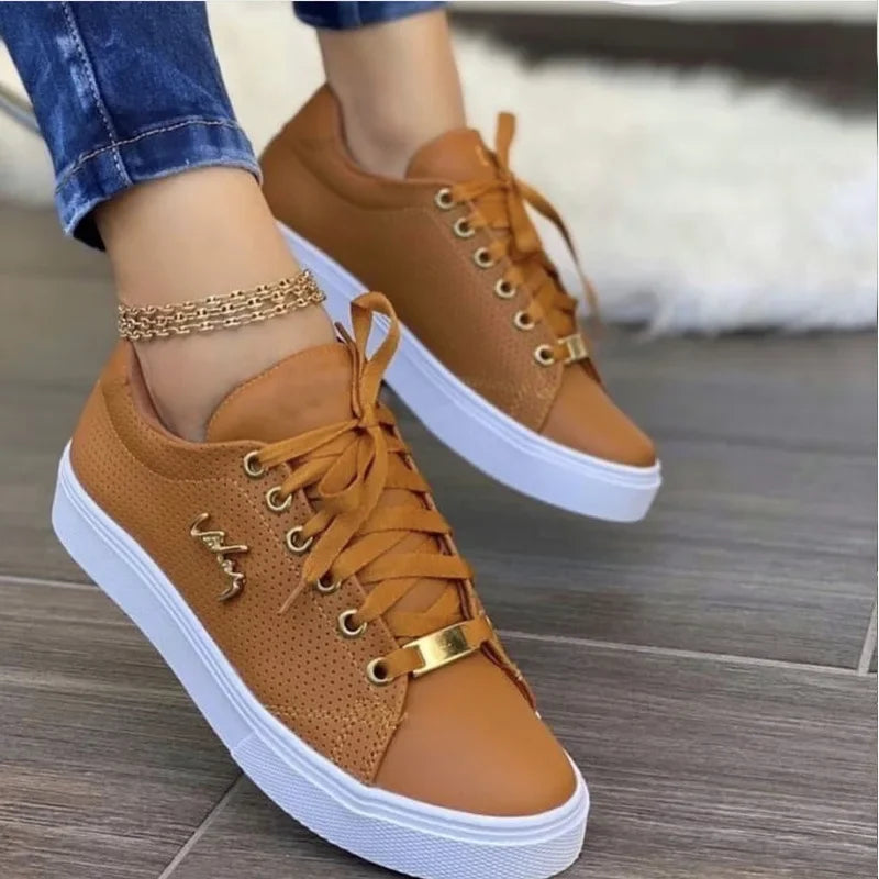 Zapatillas casual mujer Dreamblue 2024, calzado vulcanizado, cómodas deportivas planas con cordones y estilo outdoor para caminar.