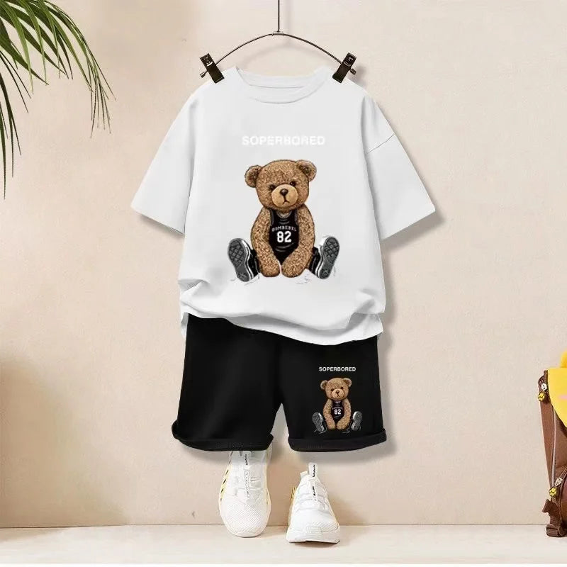 Conjunto de ropa de verano para bebé niño y niña, camiseta con estampado de dibujos y pantalones cortos, 2 piezas, Dreamblue store