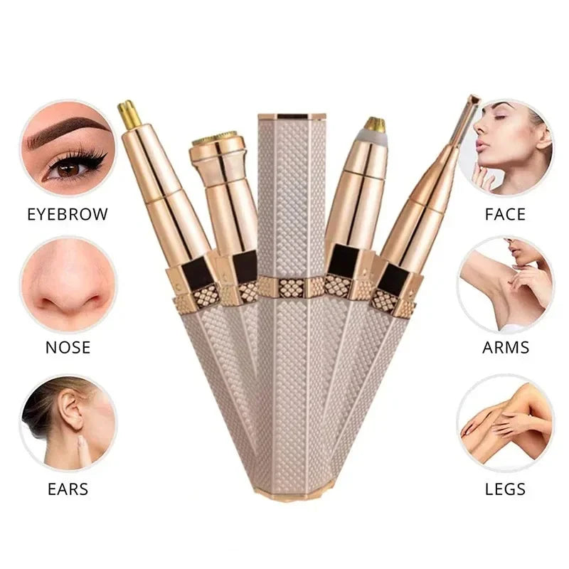 Afeitadora eléctrica 4 en 1 para cejas, cuerpo y rostro, portátil, sin dolor, con diseño USB para mujeres, de Dreamblue Store.