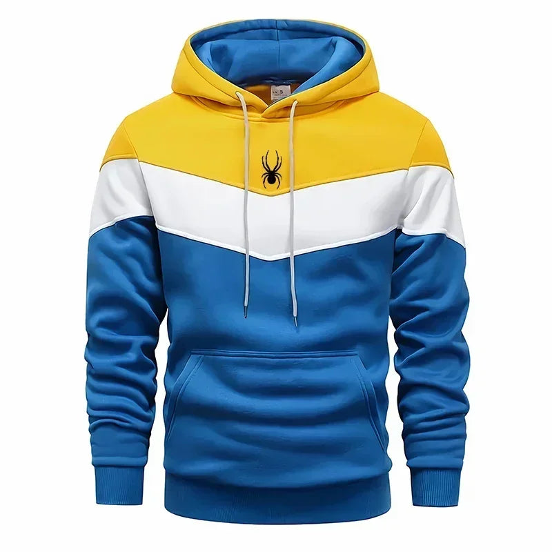 Sudadera casual para hombres en tricolor con capucha, estilo deportivo y alta calidad, ideal para jogging y uso diario.