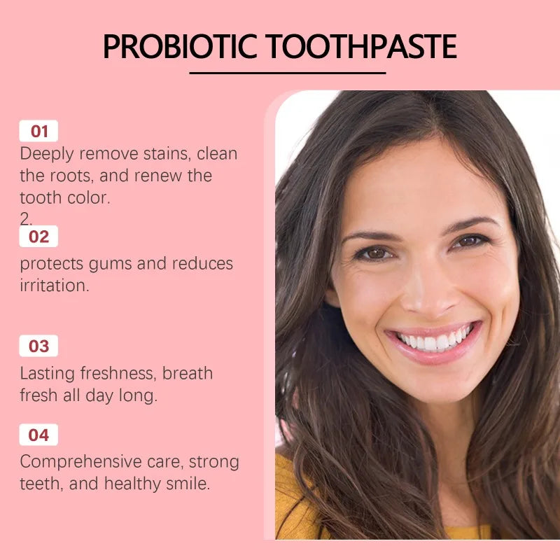 Pasta de dientes probiótica Dreamblue, blanqueadora y eliminadora de placa, con ingredientes naturales para higiene bucal fresca y limpia