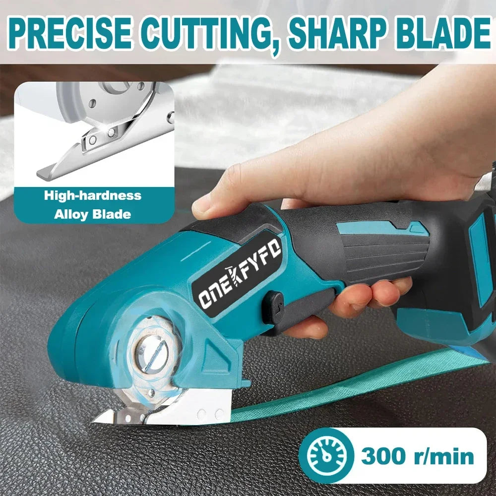 Tijeras eléctricas sin escobillas Dreamblue para cortar cartón, tela, plástico y cuero, con batería Makita 18V.