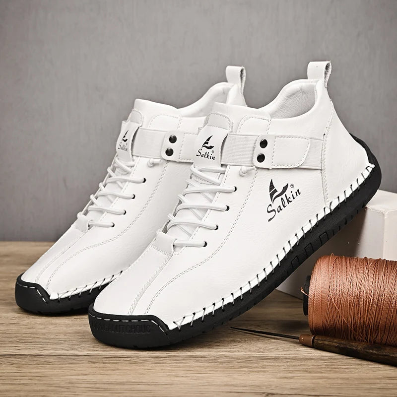 Zapatos de cuero casuales para hombres Dreamblue 2024, diseño de sneakers transpirables y botas cortas para exteriores.