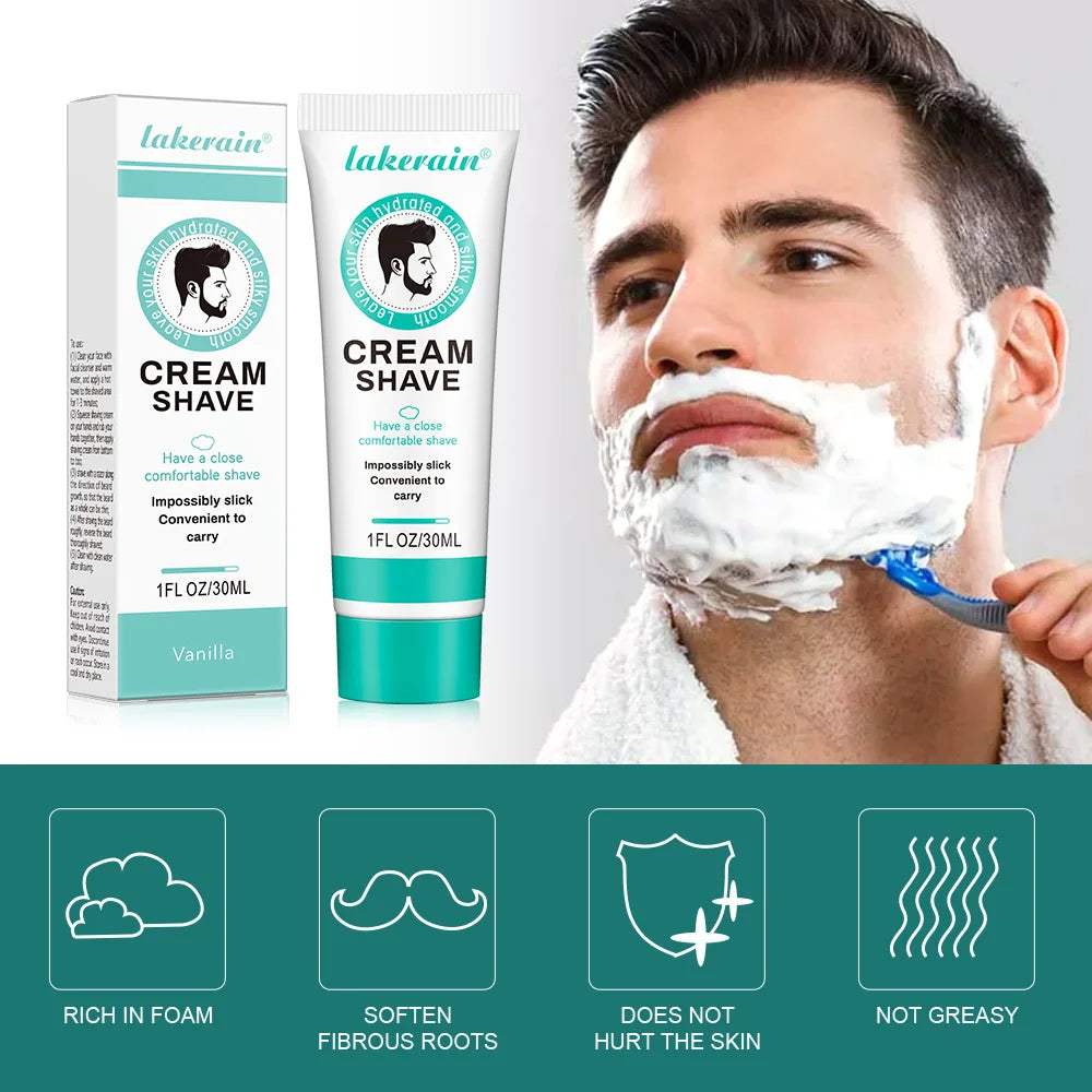 Crema de afeitar natural para hombres de Dreamblue, con espuma densa y suave que facilita el afeitado y suaviza la barba.