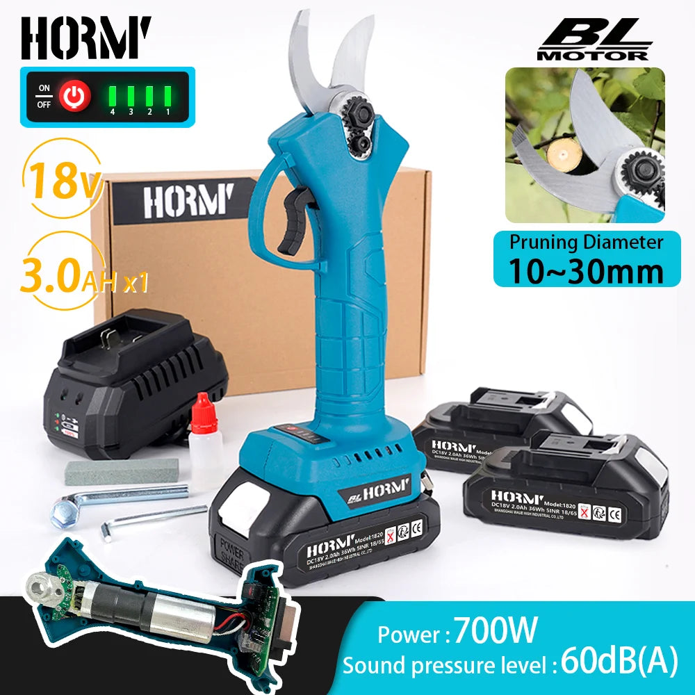 Tijeras eléctricas sin escobillas Dreamblue para poda con batería Makita 18V, cortan ramas de 10-30mm, 700W, 4 velocidades.
