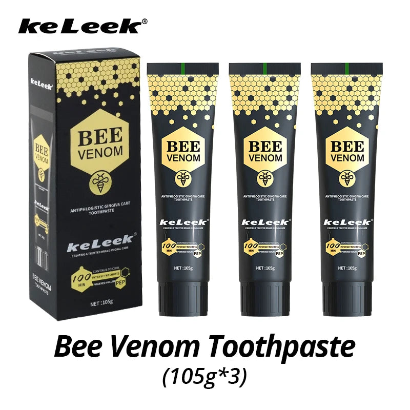 Pasta de dientes Dreamblue con veneno de abeja para protección de encías, limpieza profunda y frescura del aliento.