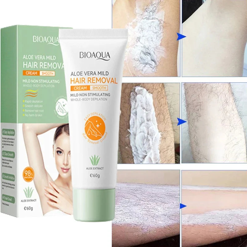 Crema depilatoria Dreamblue para áreas íntimas, elimina el vello de forma indolora y ayuda a inhibir su crecimiento en hombres y mujeres.