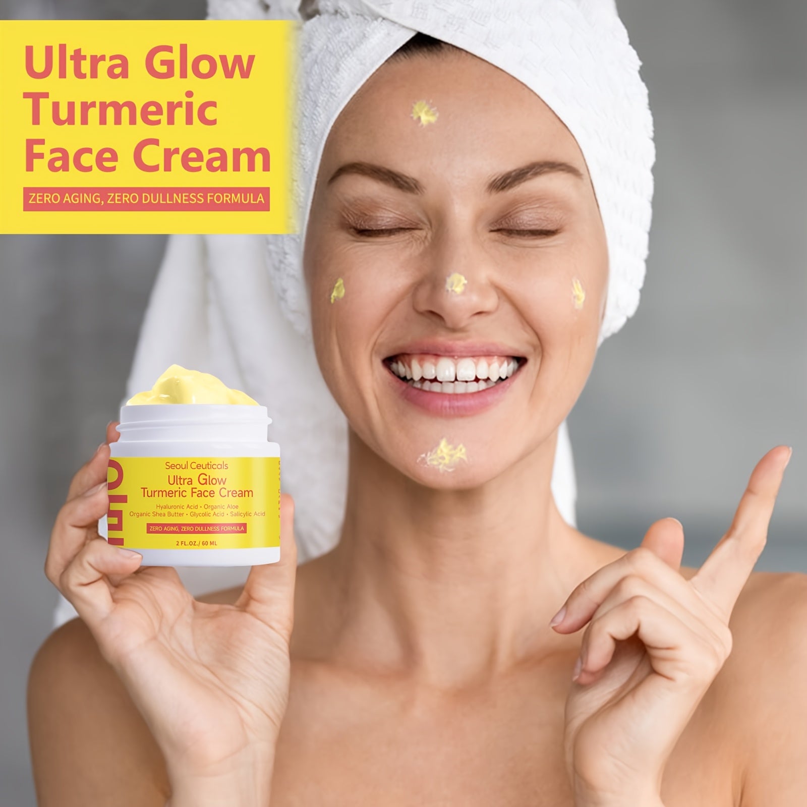 Crema facial de cúrcuma y ácido salicílico Dreamblue, hidratante profundo y control de grasa, con aloe vera y extracto de ganoderma.