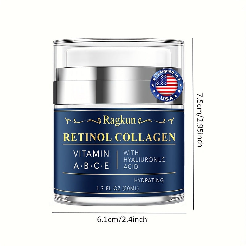 Dos frascos de crema hidratante de día y noche con retinol, cuidado facial para hombres y mujeres, marca Dreamblue Store.