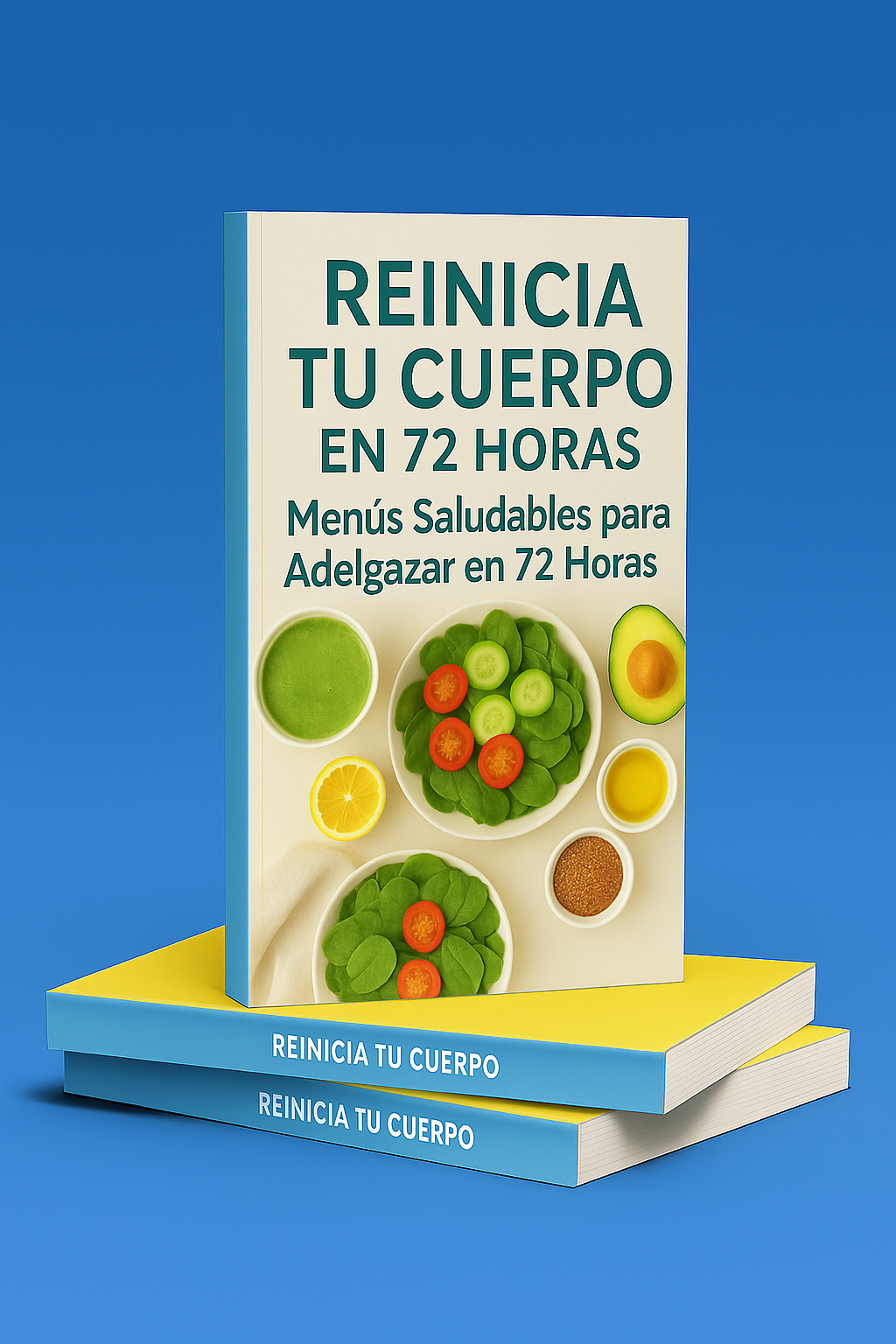 Guía de menús saludables para bajar peso en 72 horas, libro de Dreamblue store con ideas de alimentación balanceada